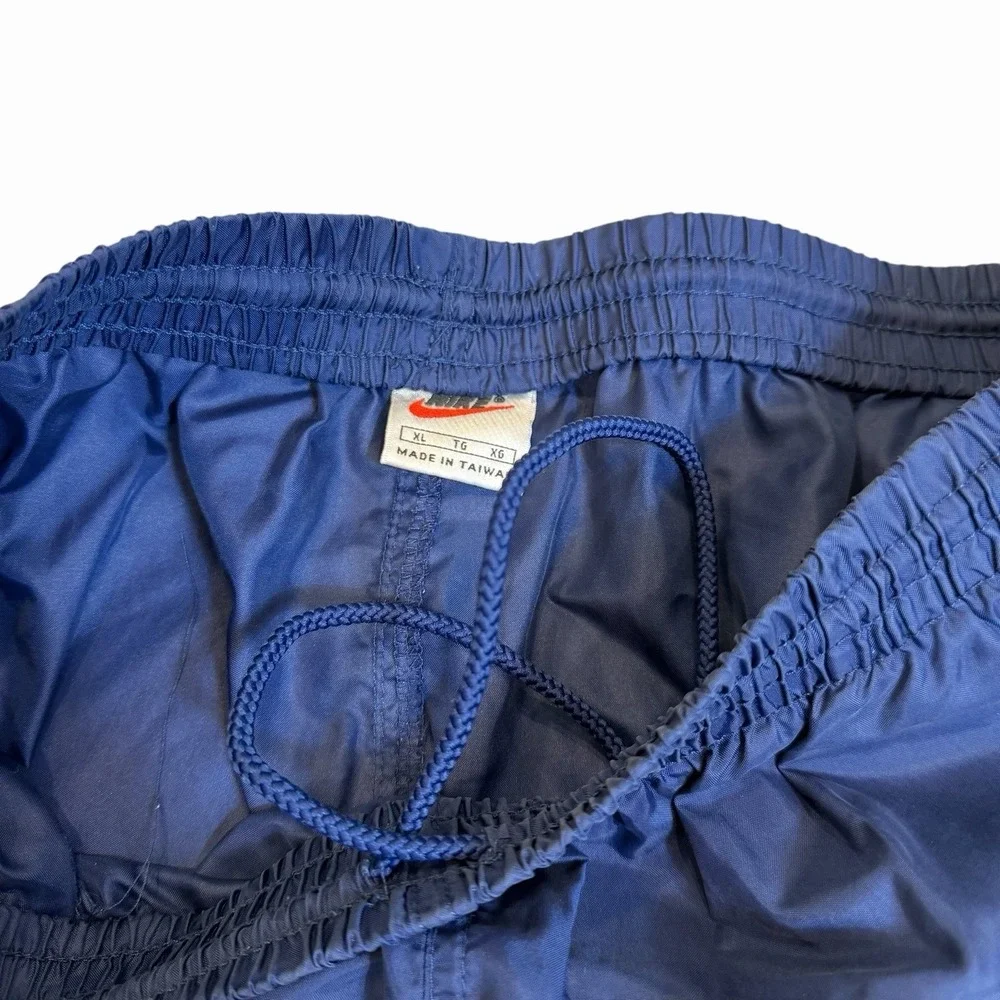 VTG 90s Nike Wind Pants Navy Blue Taiwan Nylon Track Pants XL 80s Zip Ankle Logo